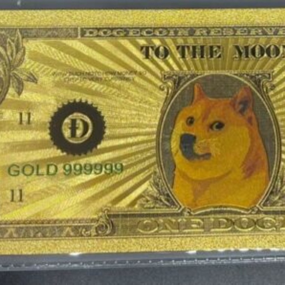 Dogecoin Dollar Gold Banknote Certificate Bill Crypto Souvenir One Doge - Picture 5 of 7